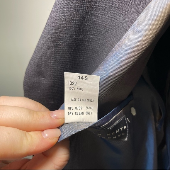 Vintage Oscar de La Renta men's Navy 100% wool 3 button career office blazer 44S - Picture 8 of 11